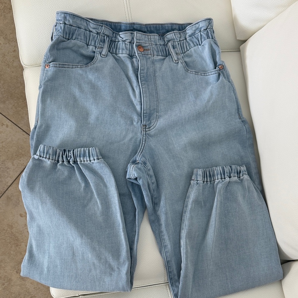 Light Blue High-Rise Joggers